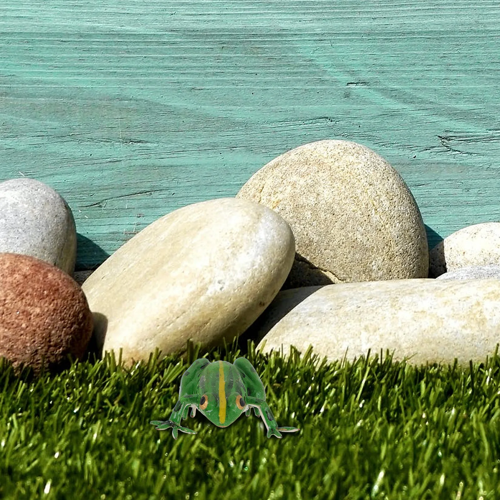 

Realistic Garden Statue Outdoor Decor Lifelike Green Clay Sculpture Lawn Patio Yard Tiny Plastic Statues Garden Decoration