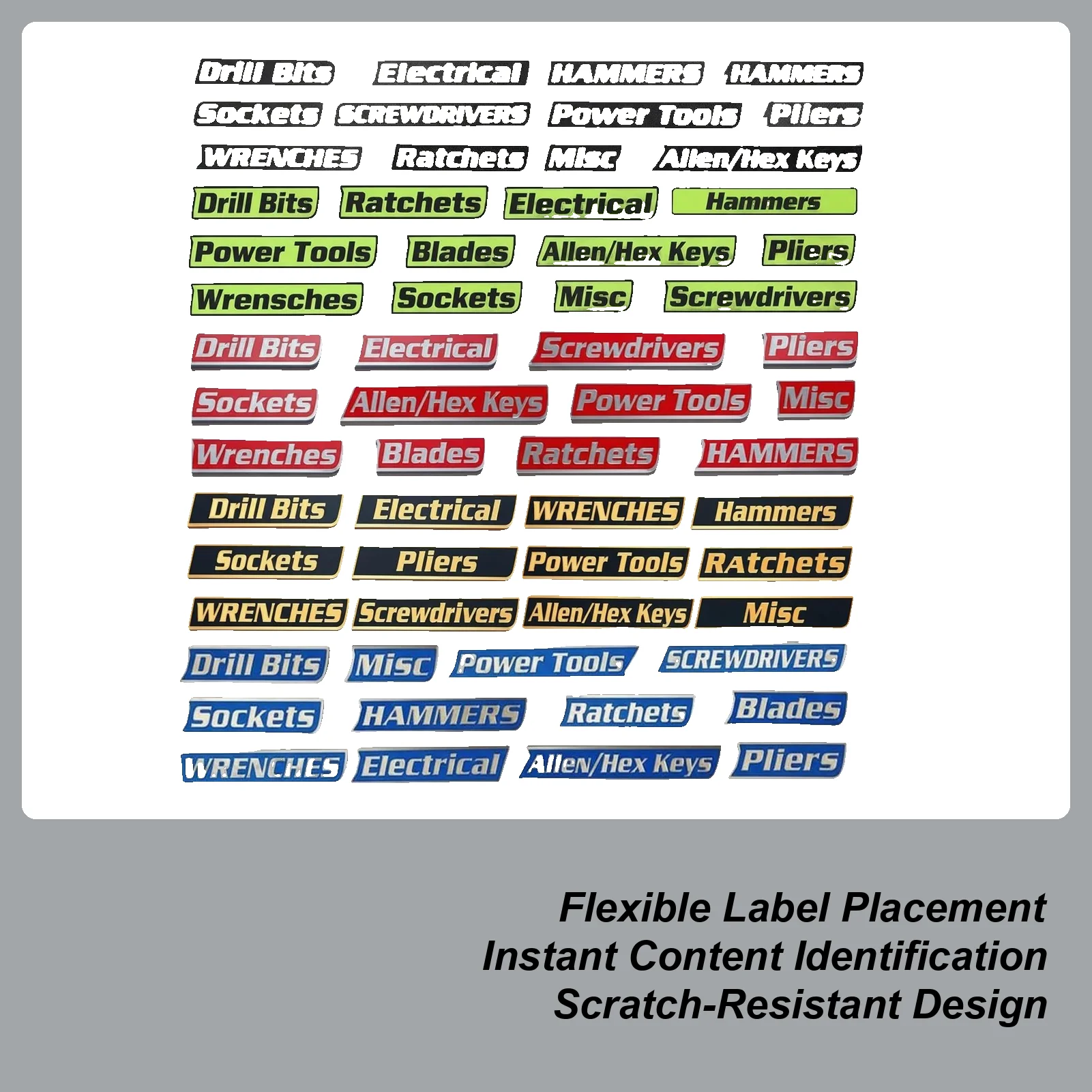 

12pcs 3D Printed Toolbox Drawer Labels Magnetic Tool Organization Labels Easy To Read Clear Printing For Mechanics