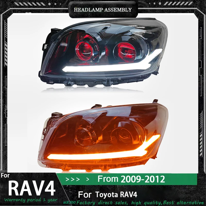 

Подходит для Toyota 2009-2012 RAV4, модифицированная светодиодная фара в сборе, дневные ходовые огни, указатель поворота, двойная линза, фара