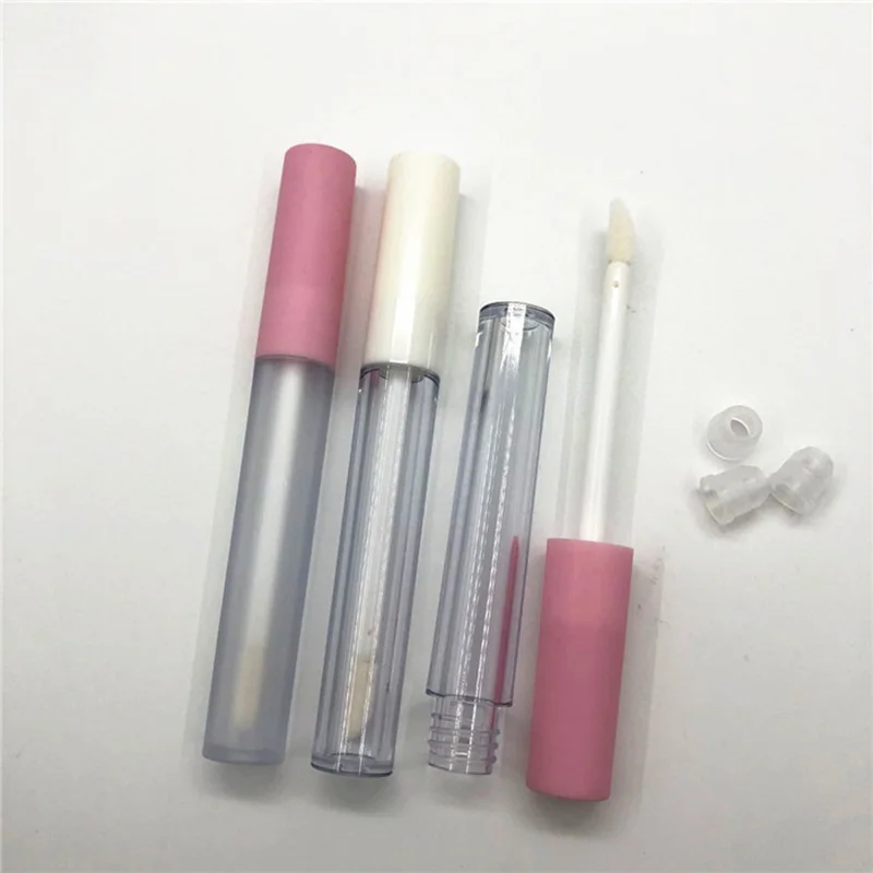 2.5ml White Pink Lip Gloss Tube Empty Refillable Lip Balm Bottle Clear Plastic Lip Gloss Container With Plugs For Diy Makeup