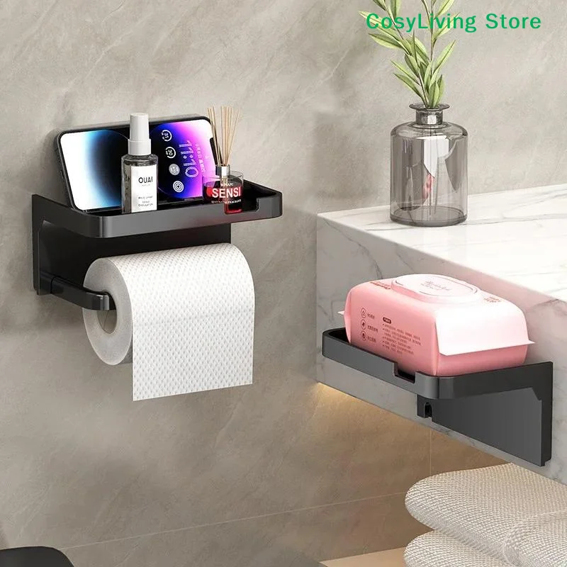 [CL]Toilet Paper Holder Plastic Storage Rack Kitchen Towel Placement Of Seasoning Bottles Bathroom Wall Roll Of Paper Storage view 6