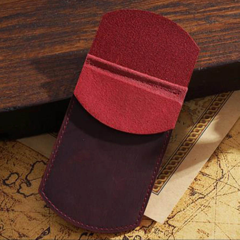 

Wine Red Pen Case Vintage Pencil Bag Handmade Holder for Writers Office School Use Pencil Case