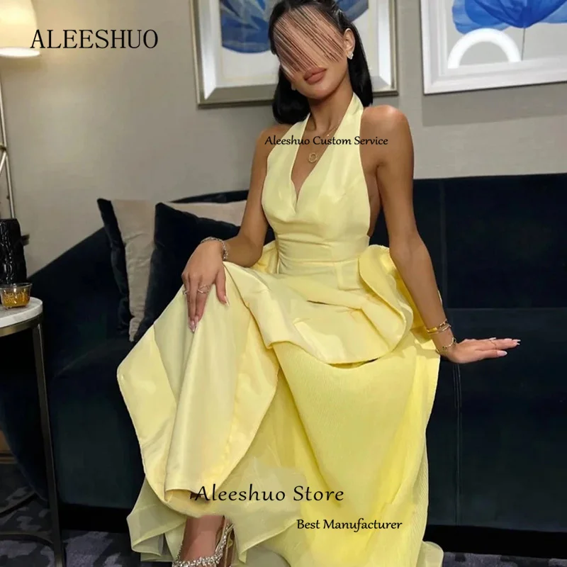 Aleeshuo Elegant Orange Tulle Sleeveless Prom Grwon A-Line Pleat Vestidos Pleated Sexy Strapless Prom Dress Floor-Length 2024