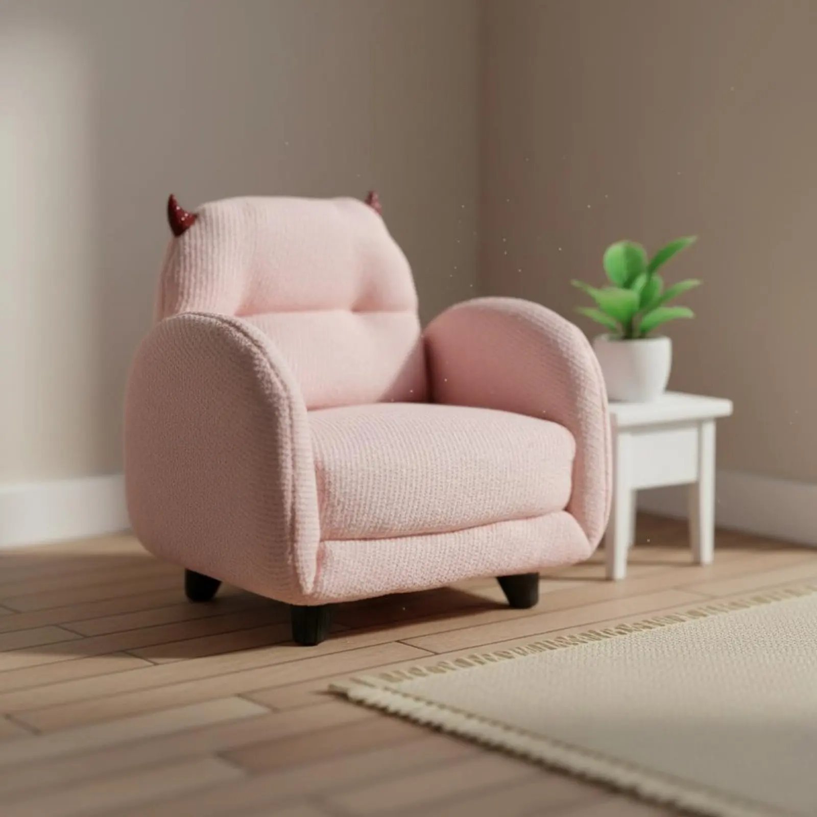 

Dollhouse Creature Chair Handmade Model Miniature Armchair Miniature Textile Chair Doll Accessory for Collectors