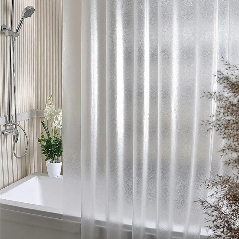 EVA Shower Curtain Liner 3D Texture Design Odor-Free With Rustproof Grommets Easy Installation Shower Curtain Bathroom Liner