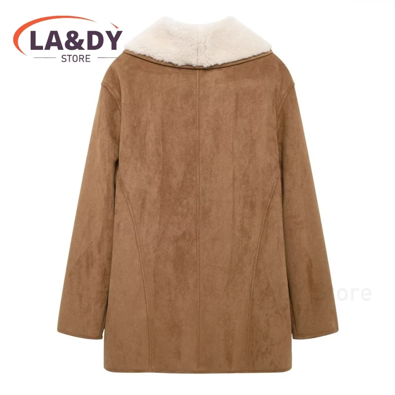 2024 New Winter Thicken Warmth Coat For Women  Single Breasted Long Jackets Tops  Female Casual Overcoat Tops