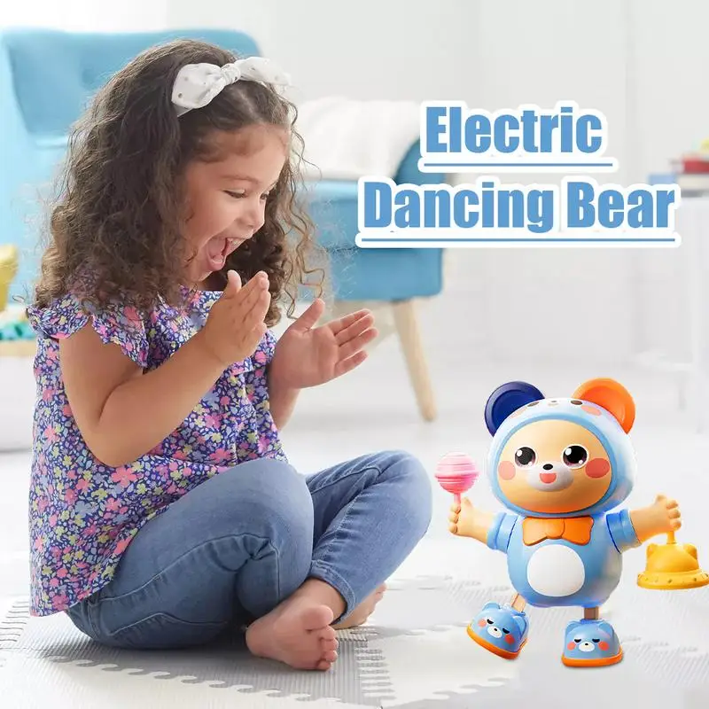 

Dancing Bear Toy Bear Shape Crawling Walking Toy Early Education Tool Development Learning Music Toys For Kids Aged 0-18 Months