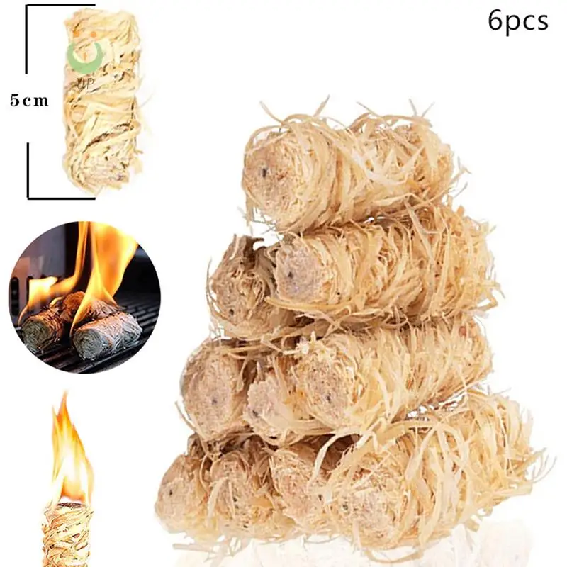 6pcs Fire Starters Odorless Charcoal Starter Sticks Natural Firestarters Sticks for Fireplace Campfires BBQ