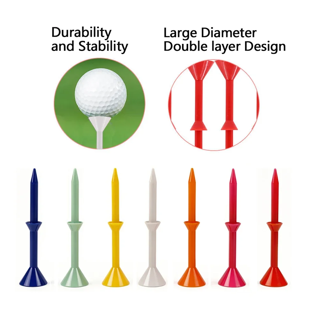 FzcSpeed Pack 20Pcs Golf Tees 80mm Plastic Golf Ball Holder Accessories Random Color Mixing Golf Tee Practice