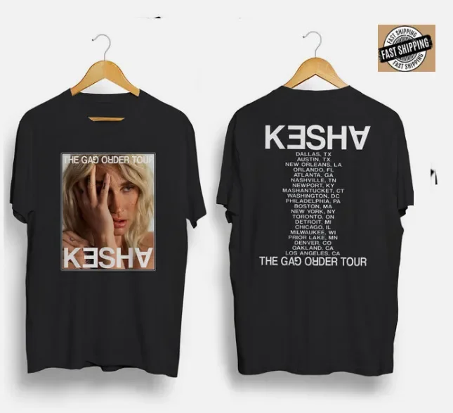 Kesha 2023 Gag Shirt Tour Order Concert Gifts Unisex Tee T-Shirt Fan S-3XL