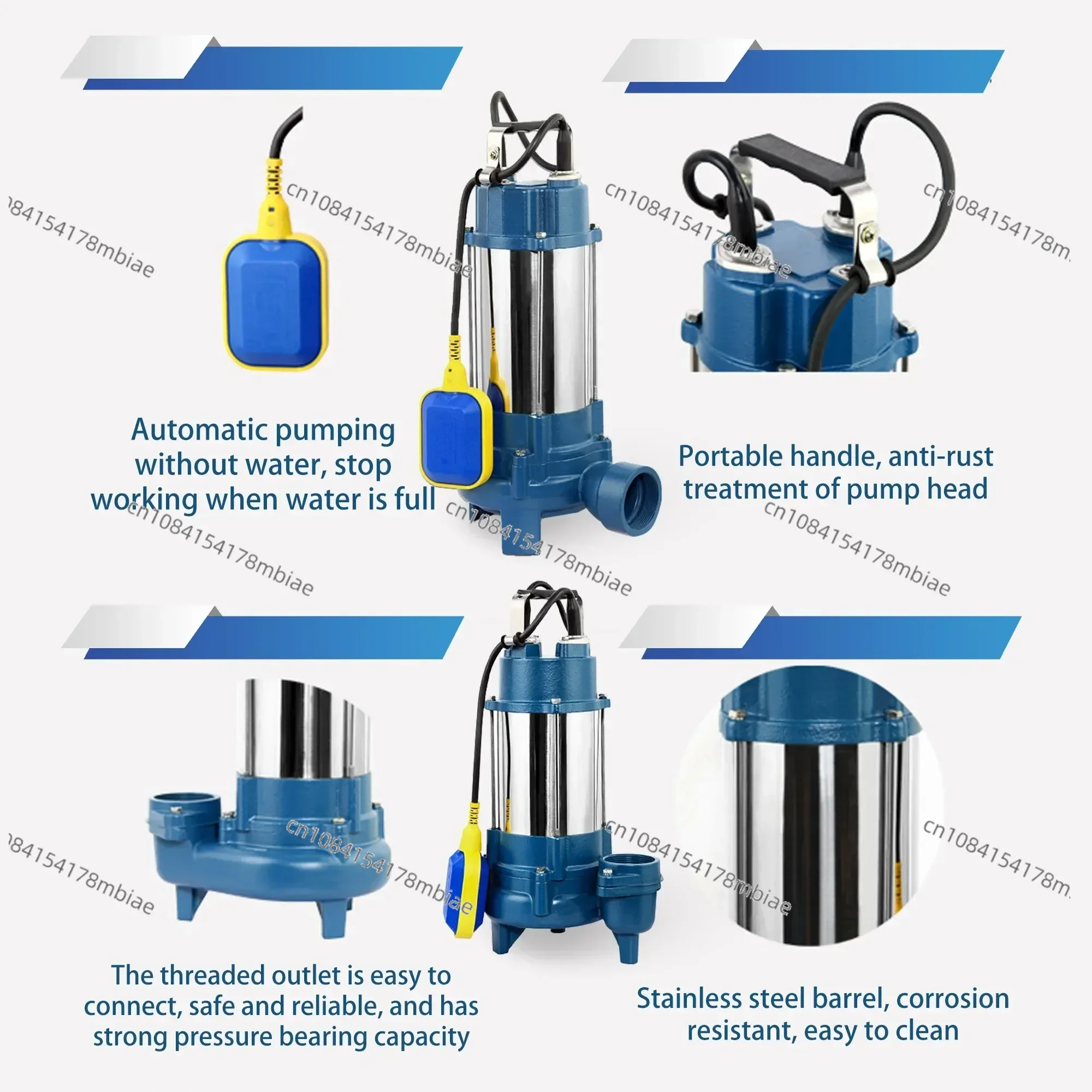 Limpar água bomba com FloSwitch, aço inoxidável