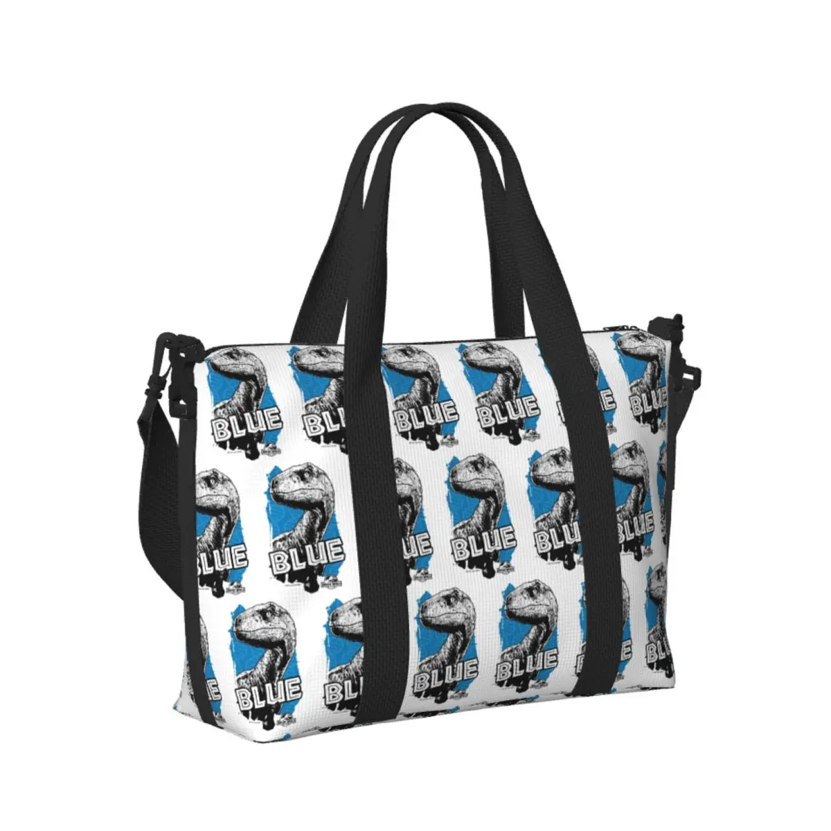 

Custom Jurassic World - Blue Fan Art Graphic 2 Пляжная дорожная сумка-тоут для спортзала Спортивная женская дорожная сумка для покупок