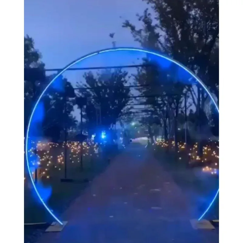 Water mist door, interactive installation smoke door, beautiful dream luminous water curtain swing