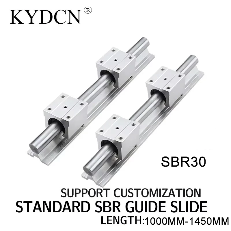 SBR Linear Rail 2pcs SBR30  Linear Rail  Length 1000-1450MM Guide Rail + 4pcs SBR30UU  Slide Block For Cnc