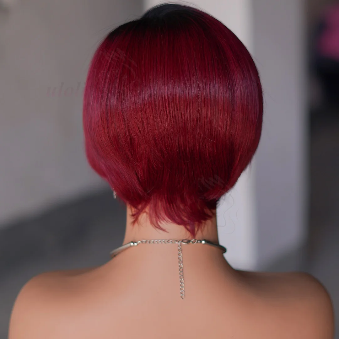 99JPixie Cut 13x4 Transparente Lace-Front-Perücken für Frauen, kurze Bob-Perücke, Inidan, vorgezupfte Lace-Frontal-Perücke aus Echthaar, 200 Dichte – Detail 25