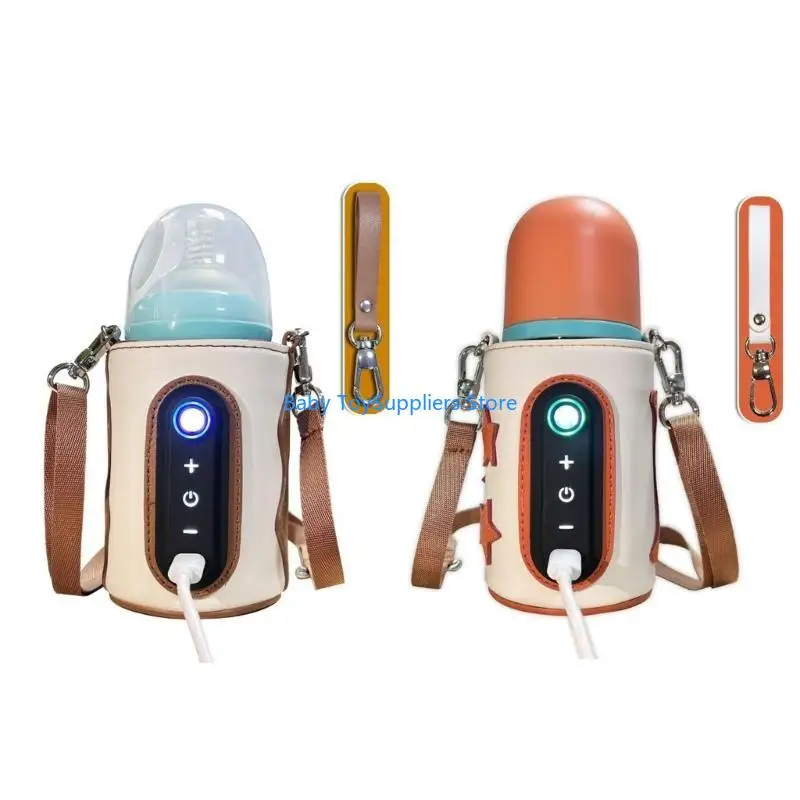 

R1WF USB Heated Baby Bottle Warmer Bag LCD Display Milk Heater Large for Travel