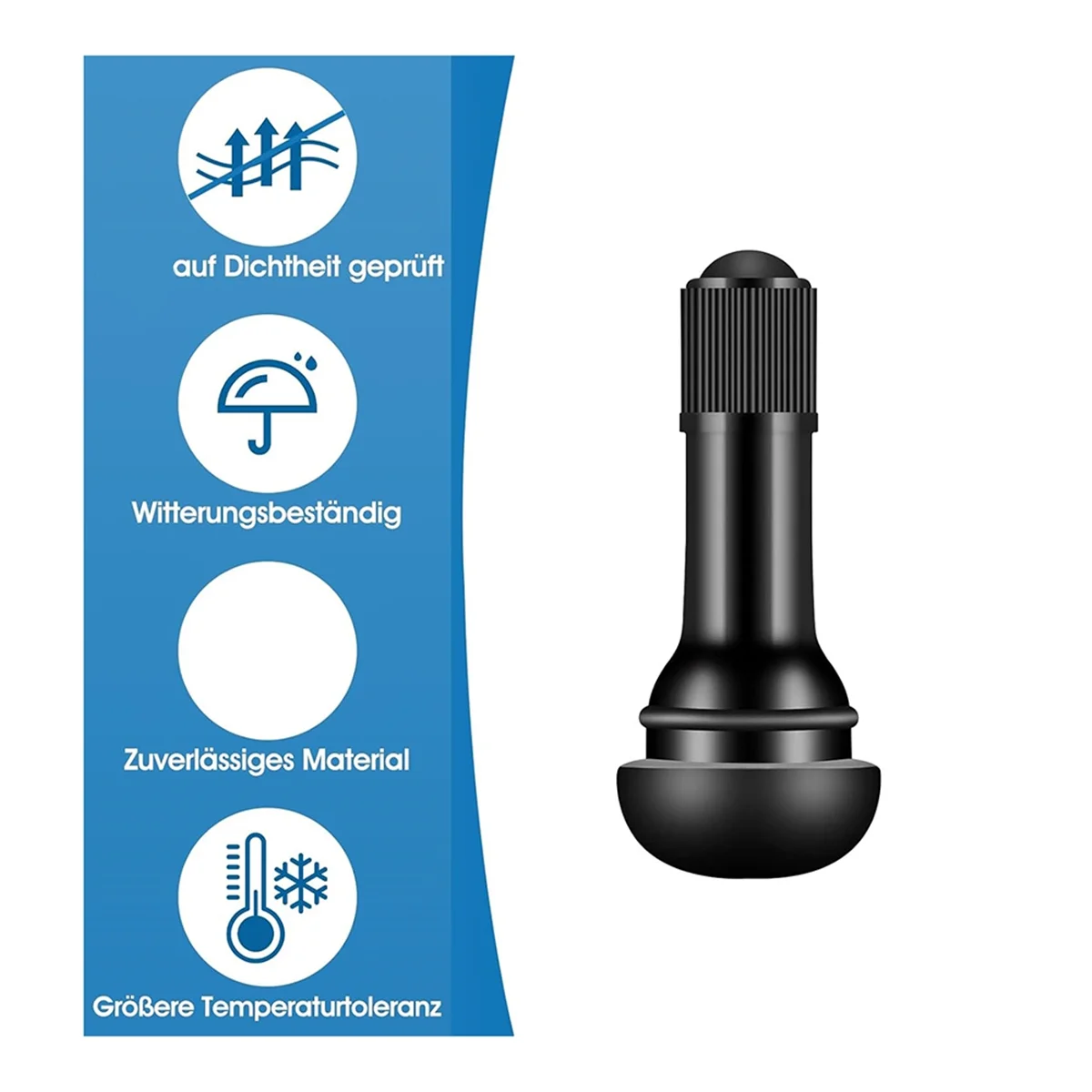 

AD08_100pack TR413 Snap in Type Rubber Valve Tool Set Tubeless Tyre Valves Stems Rubber Valve Stems Car Accessories Parts
