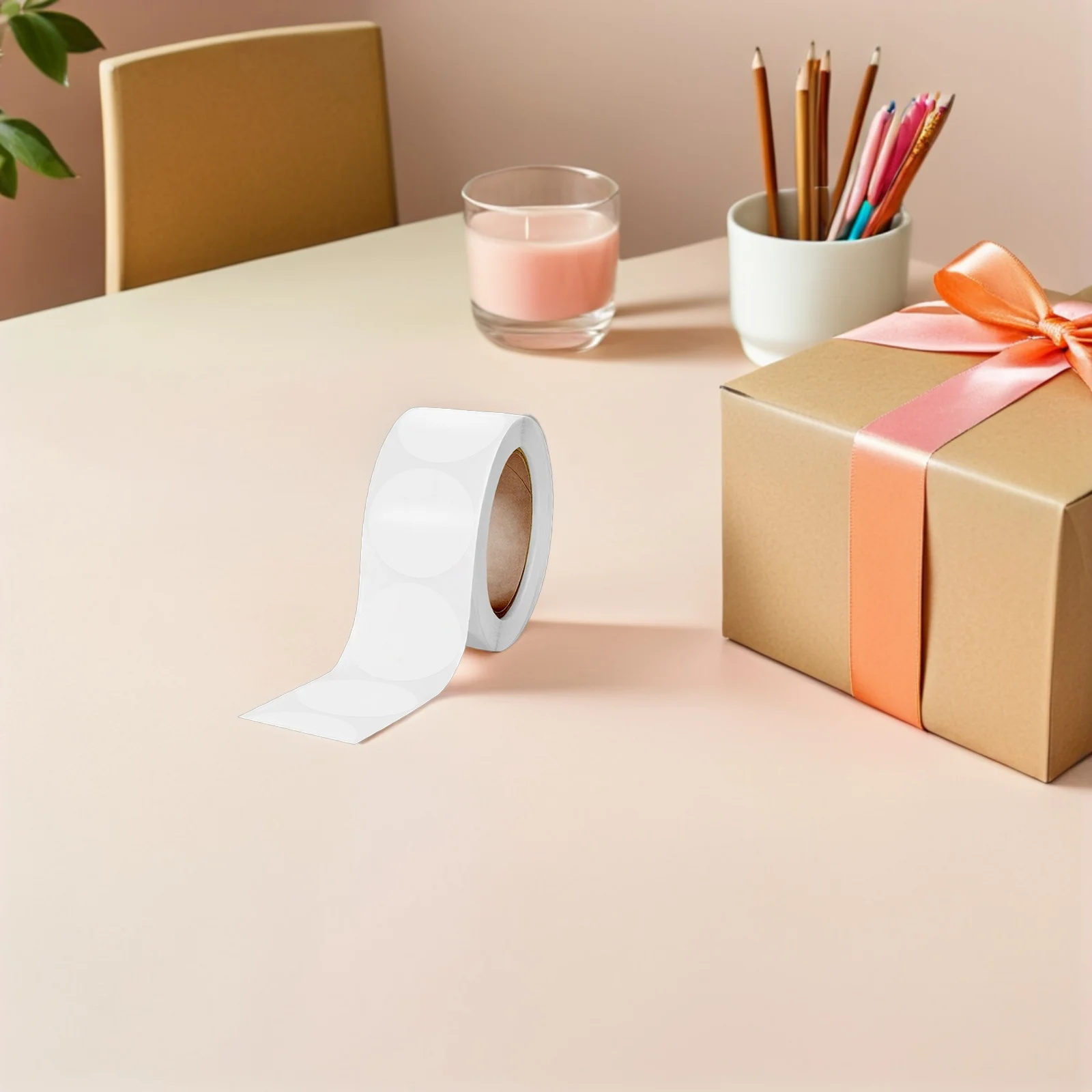 1 rotolo di etichette adesive adesivi trasparenti con punti circolari autoadesivi per buste da imballaggio per ufficio domestico buste sigillanti per linguette