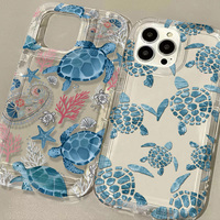 Summer Cartoon Turtle Pattern Luxury Clear Phone Case for OPPO A16 A17 A53 A54 A57 A60 A92 A93 A94 2020 4G 5G Airbag Shockproof