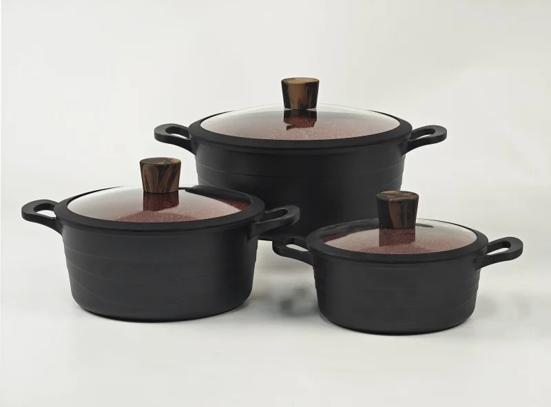 Factory Direct Hot Selling Non-Stick Cookware Set for Home or Camping Low MOQ Granite Pots Ready to Ship