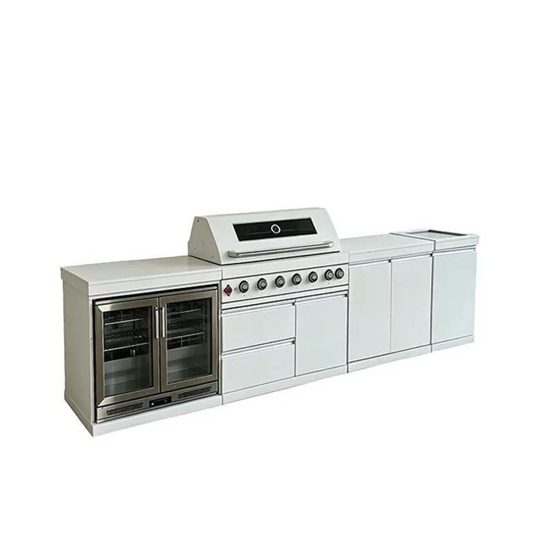 Outdoor integral barbecue grill Villa household embedded barbecue grill Stainless steel outdoor kitchen
