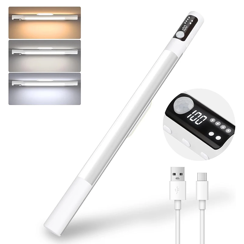 Veilleuse LED sous armoire avec capteur de mouvement, lampes rechargeables par USB, dimmable, aspiration magnétique, chambre, Cisco, cuisine