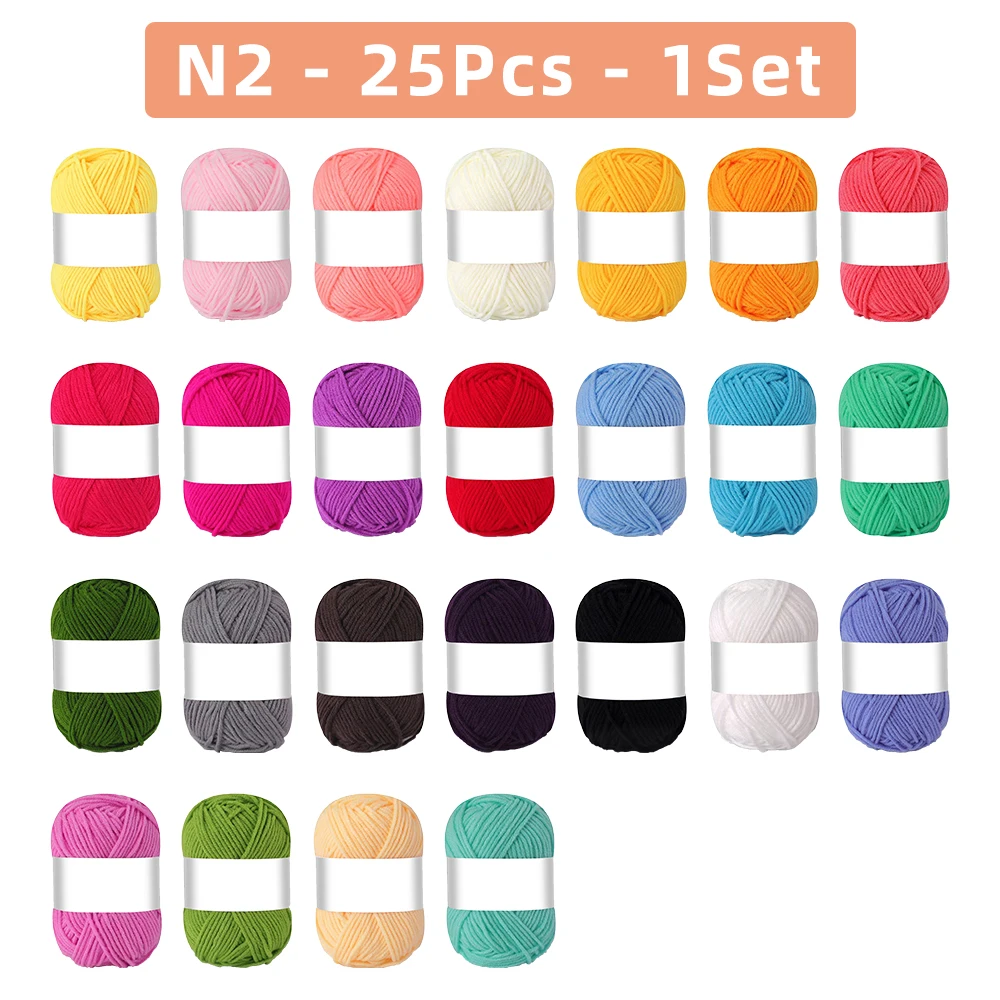 25 (50 stks/zak 4-laags melkkatoenen garen voor handbreien haken sjaals, truien, sjaals, dekens, huisdier speelgoed, diverse handgemaakte doe-het-zelf