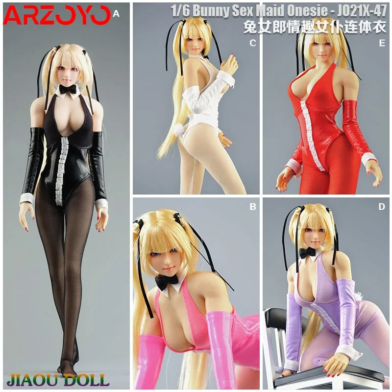 JO21X-47 1/6 Schaal Vrouwelijke Konijntje Meid Bodysuit Model Jumpsuit Kous Hoge Hak Set Fit 12 ''Soldaat Action Figure Body Poppen