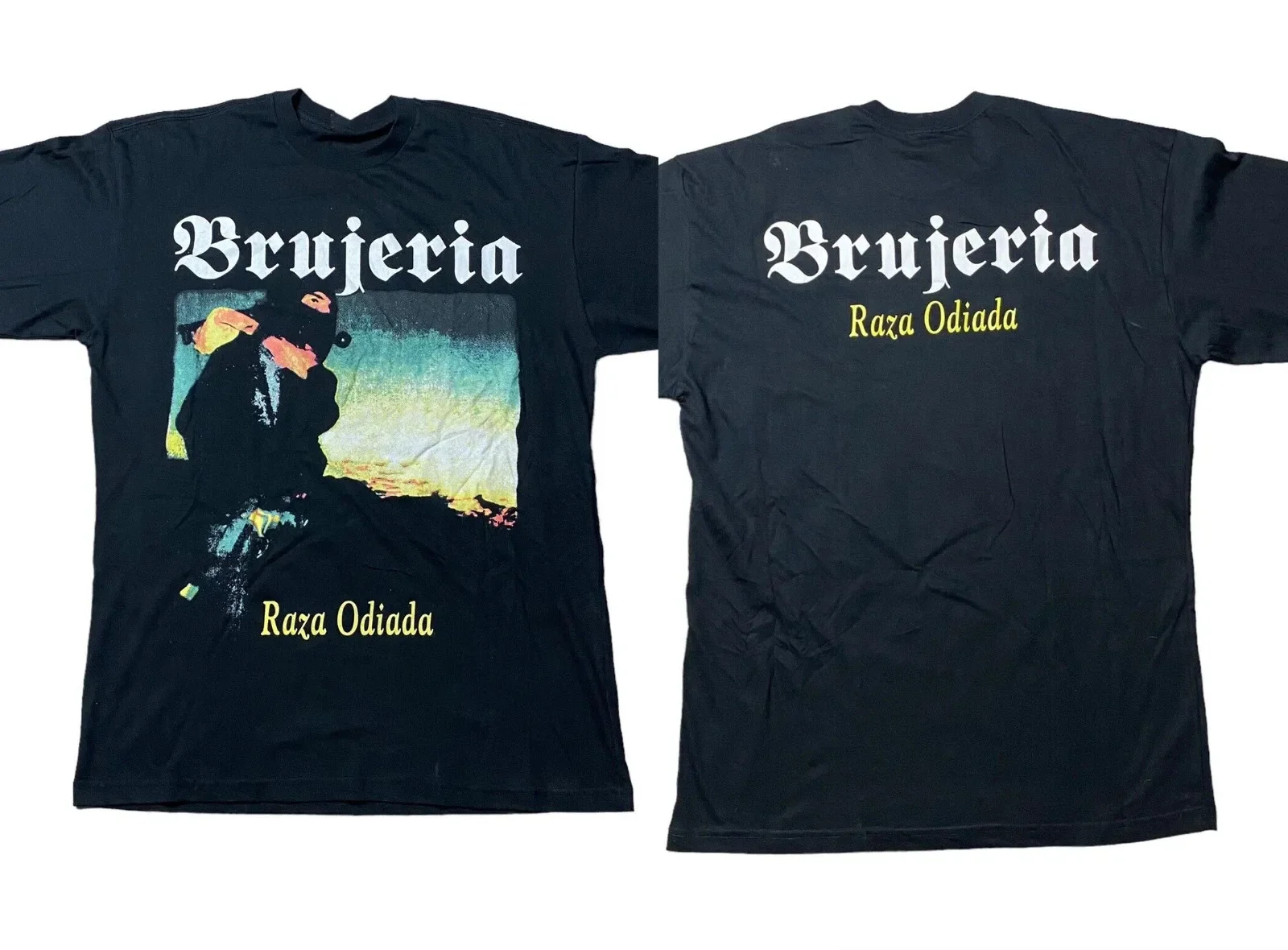 Brujeria Band Raza Odiada Rock camiseta de doble cara tamaño completo S-5XL