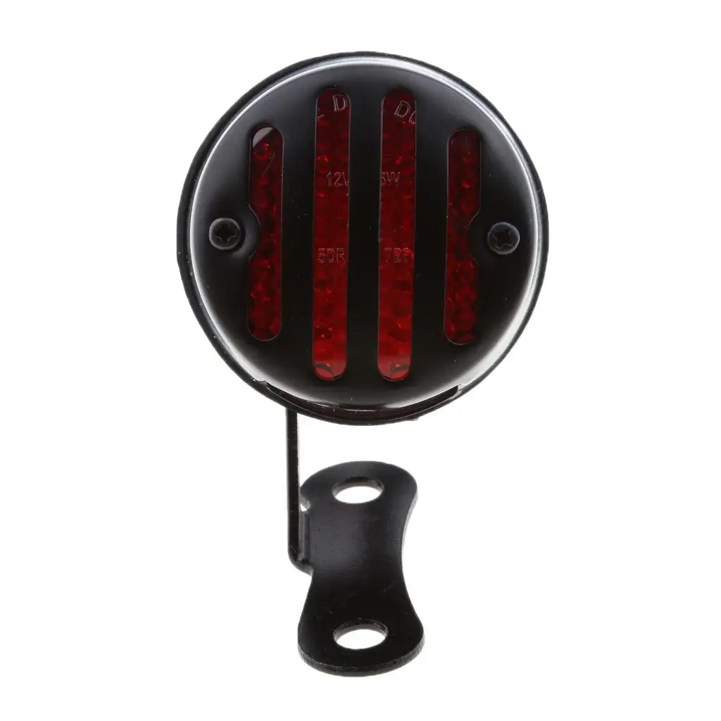 

Red Motorcycle Tail Light Heavy Duty Grill Grilled License Plate Lamp 12V Brake