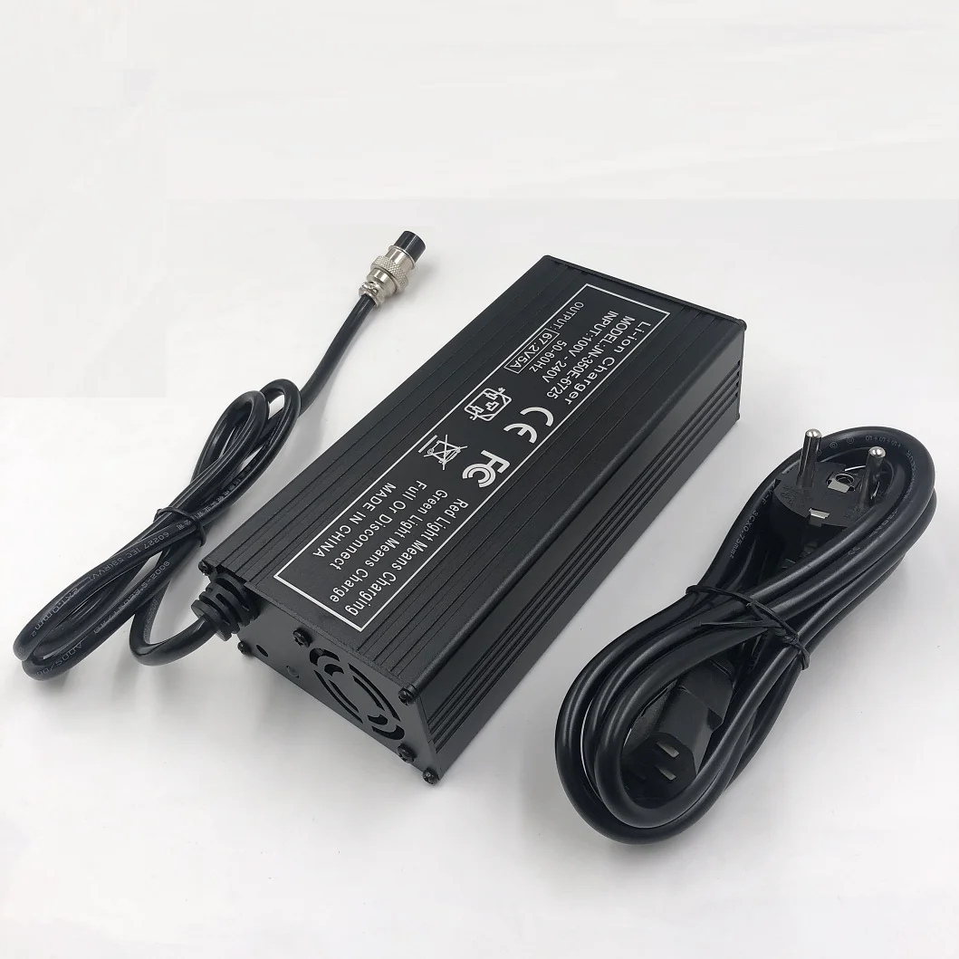 60V 5A Fast Charger 67.2V5A Charger For Wheelbarrow harley 16S 60V  lithium Battery GX16 Connector with Fan Metal shell