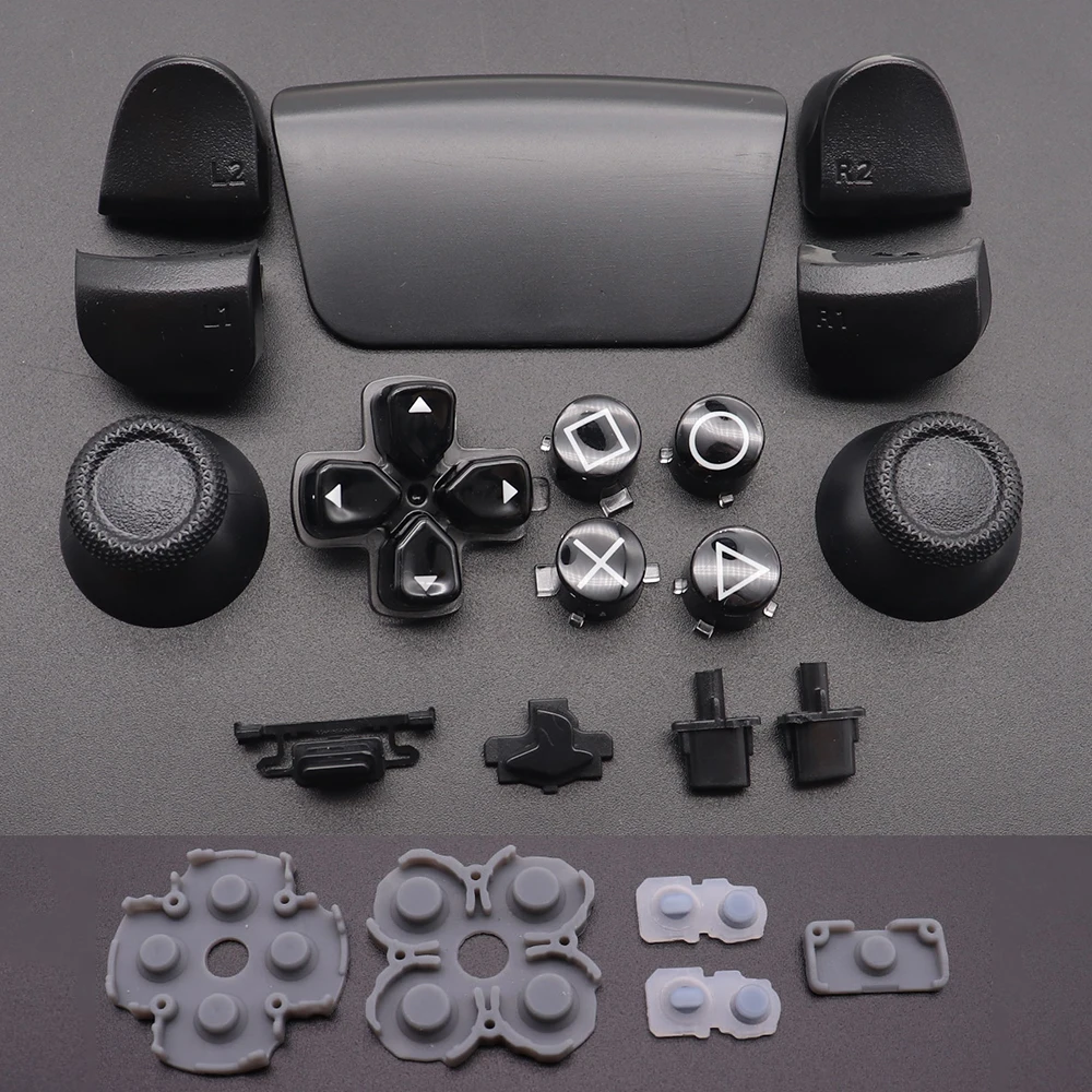 Silicone Rubber Conductive Button & Full Set Joysticks Dpad R1 L1 R2 L2 Direction Key ABXY Buttons For PS5 V1 1.0 Controller #3