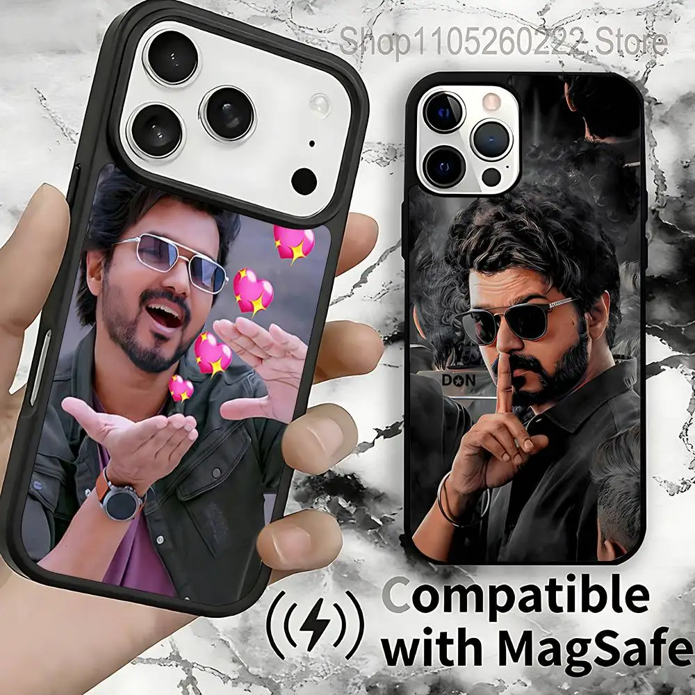 

Actor T-ThalaPathy V-Vijay Case For iPhone 17,16,15,14,13,12,11,Pro,Max,Plus,Mini,SE4,E Magnetic Magsafe Wireless Charging