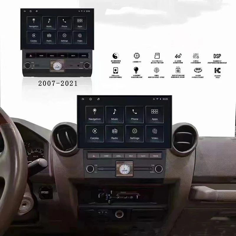 

Fit for Toyota Land Cruiser Pick Up Lc76 Lc70 Lc75 Android Multimedia System Car Navigation Reversing Image All-in-one