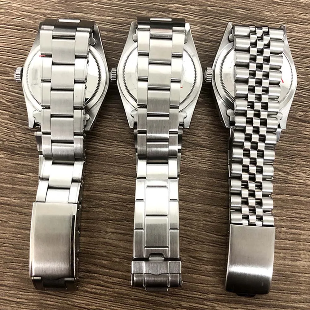 36mm Retro Watch Case + Watch Strap Acrylic Glass Stainless Steel Case Watchband for NH35/NH36/4R Movement