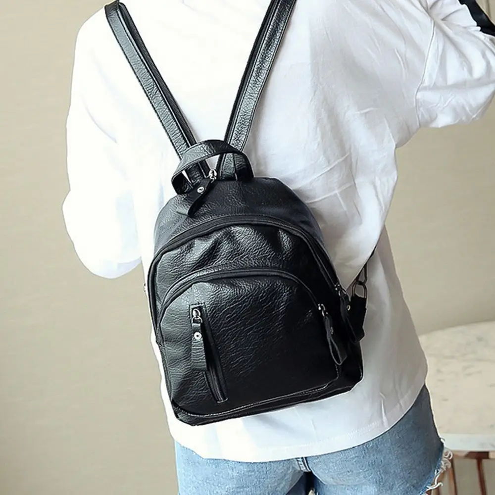 

High Quality Travel Waterproof PU Leather Shoulder Bag Anti-theft Women Backpack