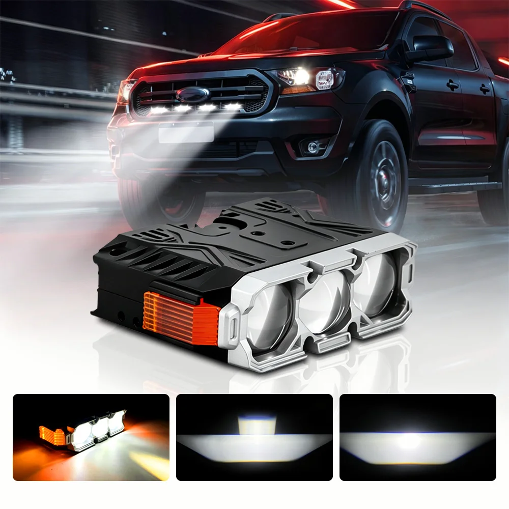1/2PC Grille Lights Led Projector Light 6000K Spotlight for Car Motorcycle Auxiliary Light Fog Lamp 12V24V High Power 8500LM