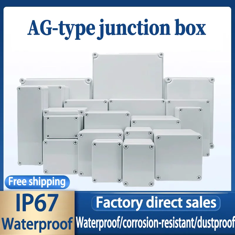 AG Series Plastic ABS Junction Box Screw Cable Custom Waterproof Junction Box IP67 Outdoor Electrical Junction Box Enclosure