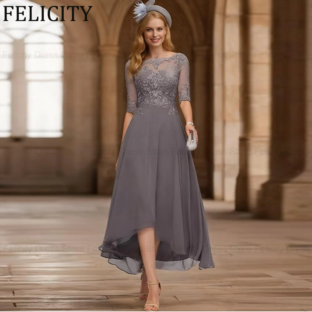 

FELICITY Customized Elegant Mother of the Bride Dress 2025 A-Line Scoop Lace Appliques Wedding Guest Dresses Party Evening Gown