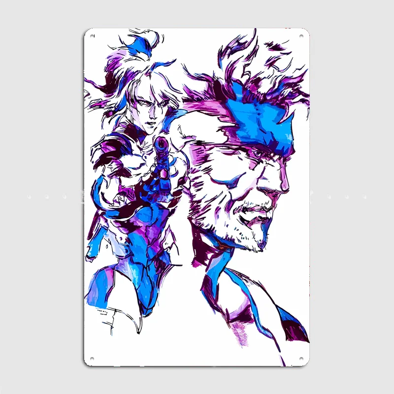 Metal Gear Solid: Liquid and Solid Poster Metal Sign Custom Bedroom Room Decor Home Wall Decor Posters Indoor Wall Decoration