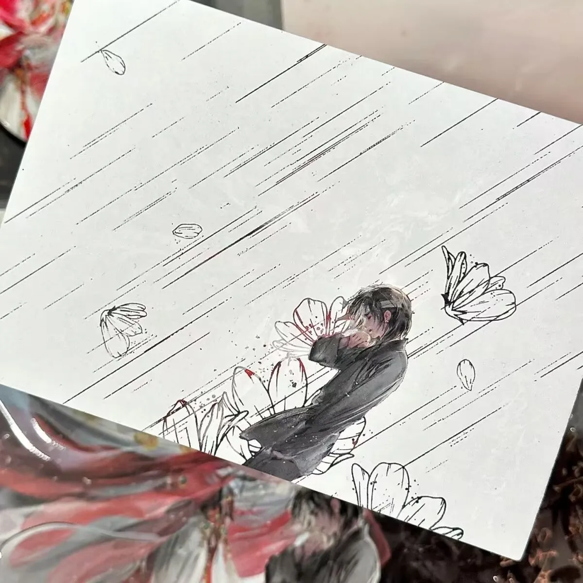 "천국 공주의 축복" "꽃의 도시의 시에련" 수분 감지 엽서 라이브 포 미 시리즈 주변기기 10*15cm