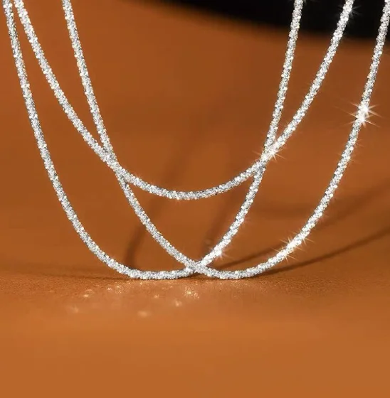 

pure silver 990 necklaces for women real silver chains necklace 45cm about 3g birthday gift for girls