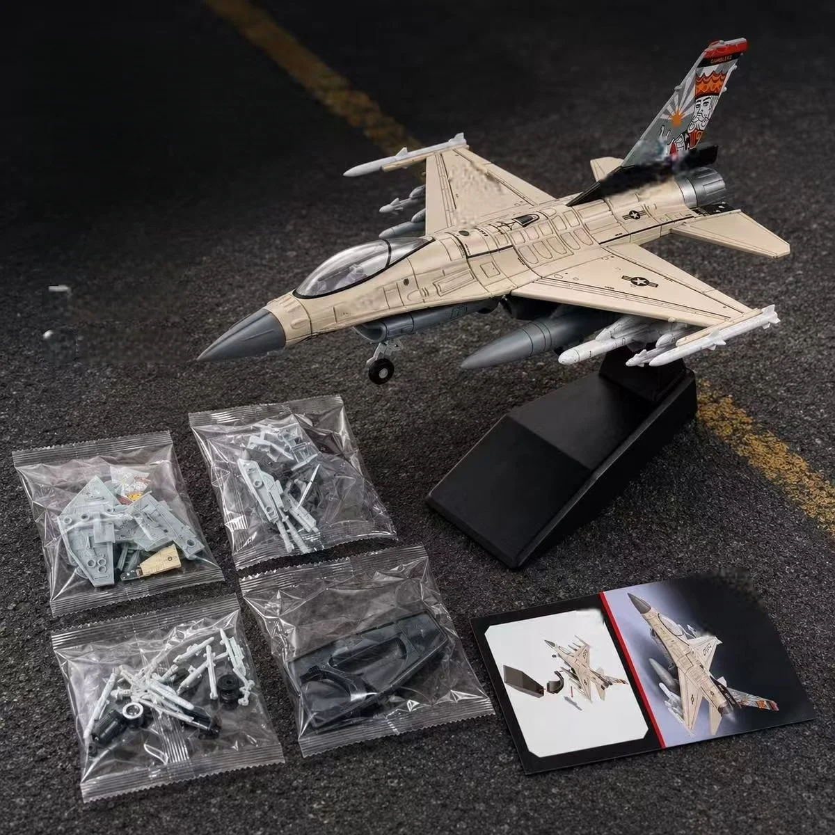 1:72 Creative Military Series F-16 A/B Fighting Falcon Building Blocks Multi-Role Fighter Jet Glue Free DIY Assembled Aircraft
