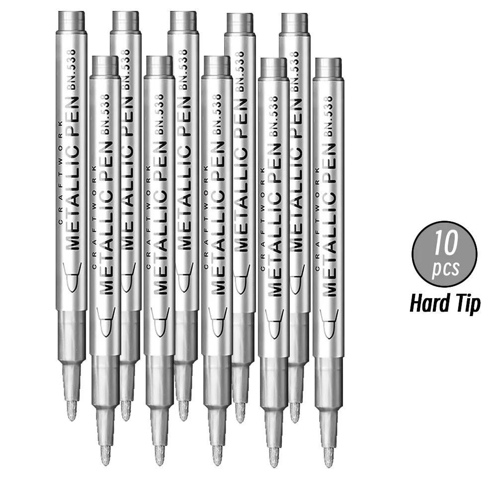 20 stks Borstel Metallic Verf Marker Pennen Goud Zilver Kleur Permanente Art Marker Voor Manga Ambachten Scrapbooking Briefpapier Leveringen