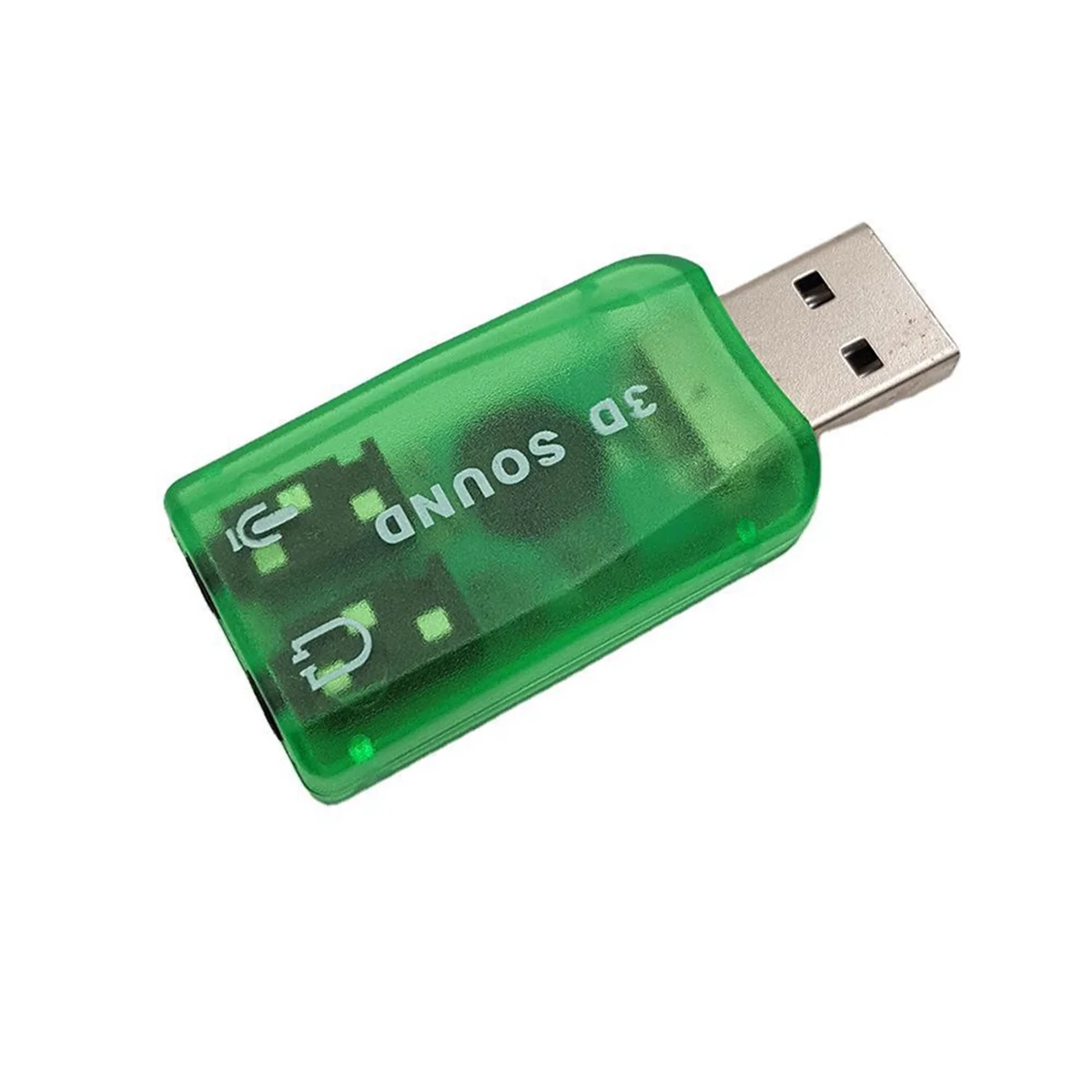 USB Sound Card External Sound Card USB to 3.5Mm Stereo Audio Adapter for Win 7 8 Android Speaker Laptop Headset Green