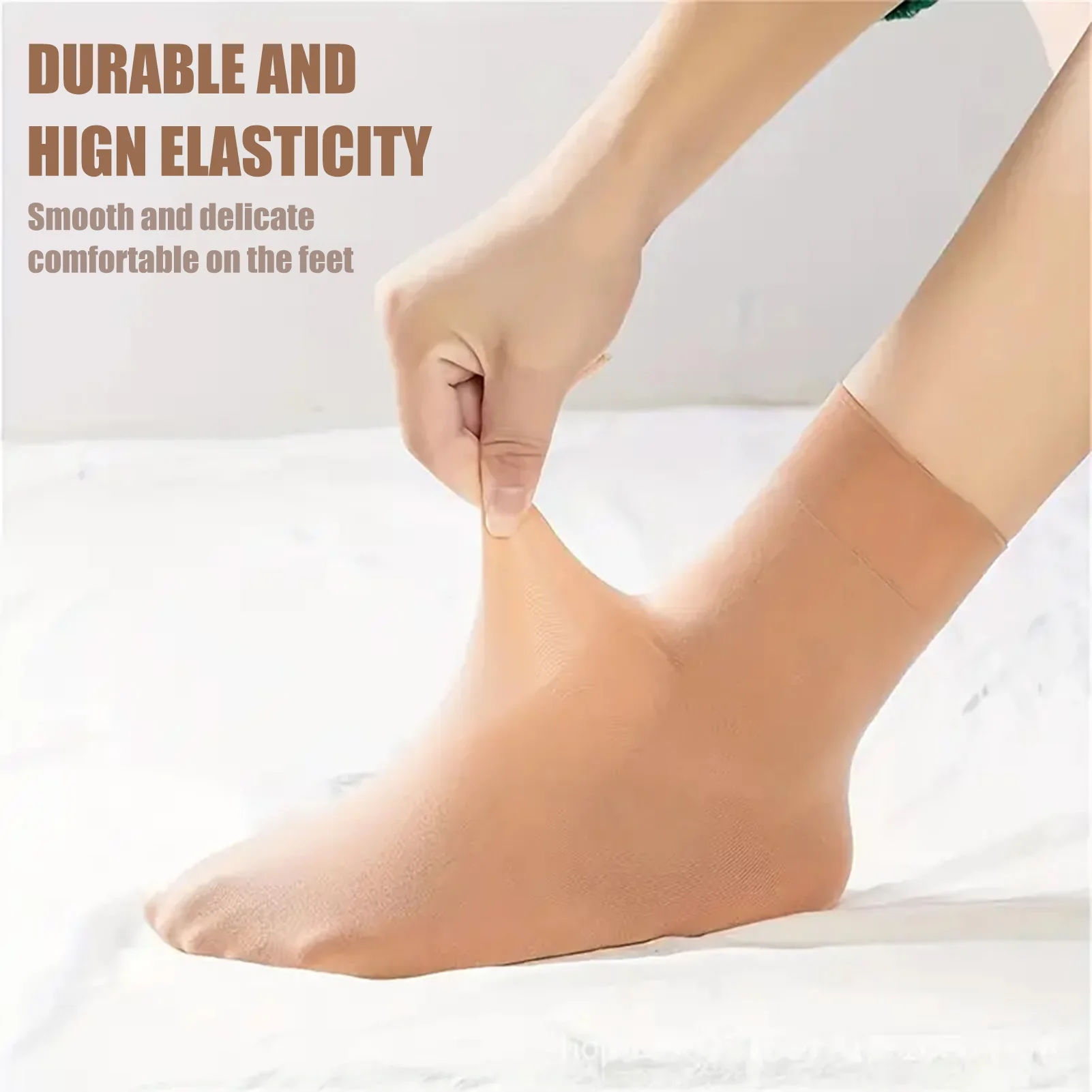 Silky Velvet Short Ankle Socks Black/Skin Color Options Thickened Silky Short Socks for Working Party Travelling Hiking