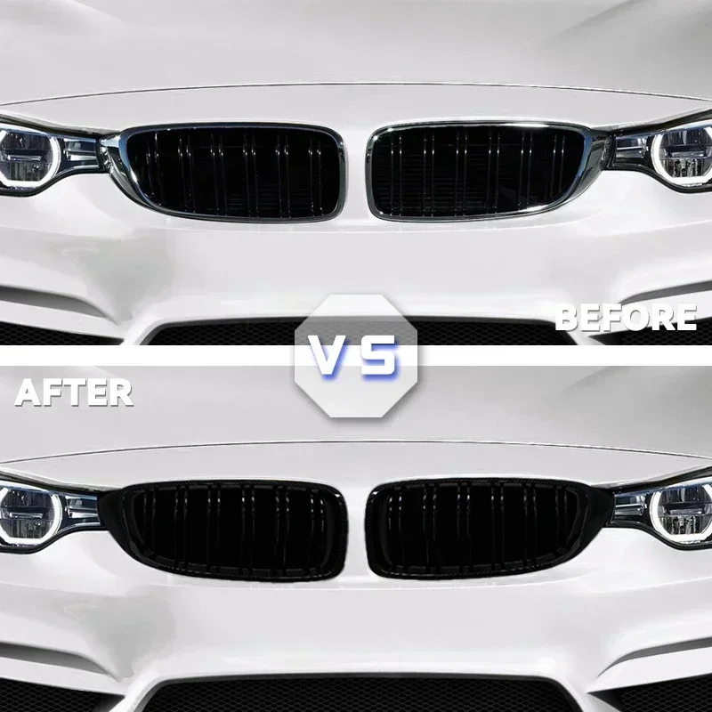 Car Front Bumper Grille Racing Grill For BMW 4 Series F32 F33 F36 M3 F80 M4 F82 12-18 Dual-Slat Glossy Black Accessories