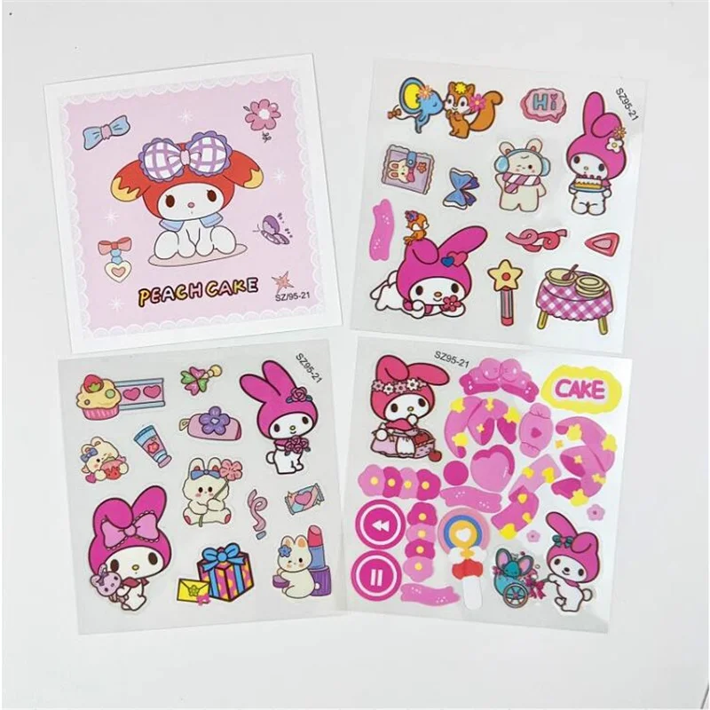 Sanrio-pegatinas de melodía Kawaii para álbum de recortes, pegatinas decorativas para diario DIY, etiqueta de palo, 40 paquetes por lote