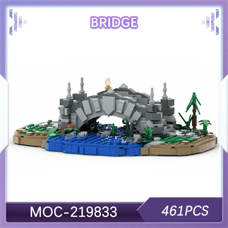 

461 шт., классический речной мост, строительный блок в сборе, креативное украшение для рабочего стола с красивым и естественным подарком MOC- 219833