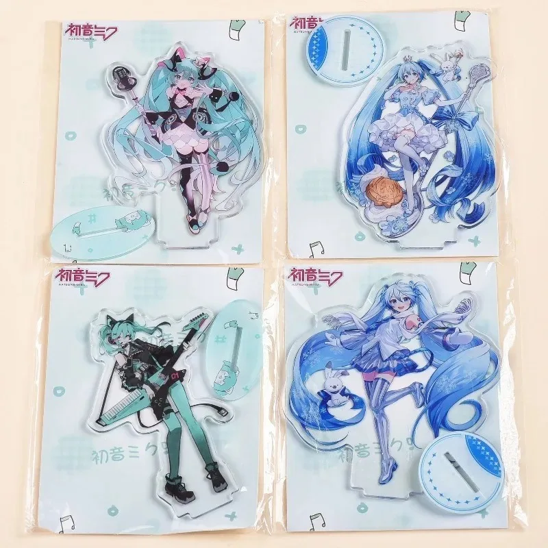 Hatsune Miku Anime Acrylic Stand Woman Double Layer Transparent Figure Man Desk Ornament Cartoon Character Collection Decor Gift